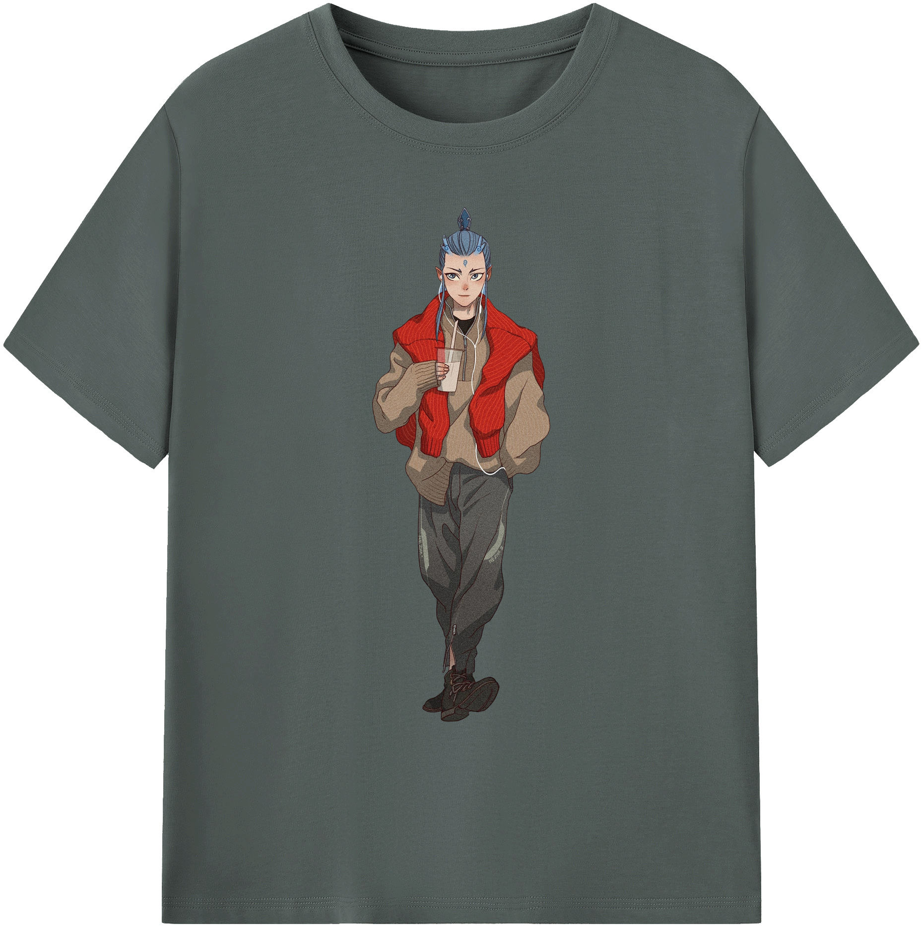 （画像用） Ne Zha 2 ナタ 魔童の大暴れ 綿100％ メンズ半袖Tシャツ｜肌触りやわらか＆通気性